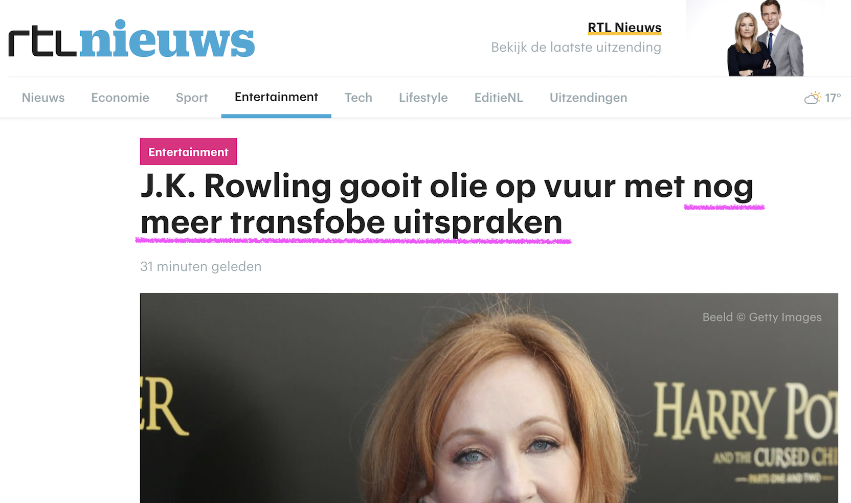 Activisten @RTLnieuws: J.K. Rowling doet 