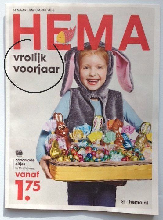 Hollandsche Eenheidsprijs Maatschappij Amsterdam (HEMA) Celebrates Spring, But Is It Really Easter?