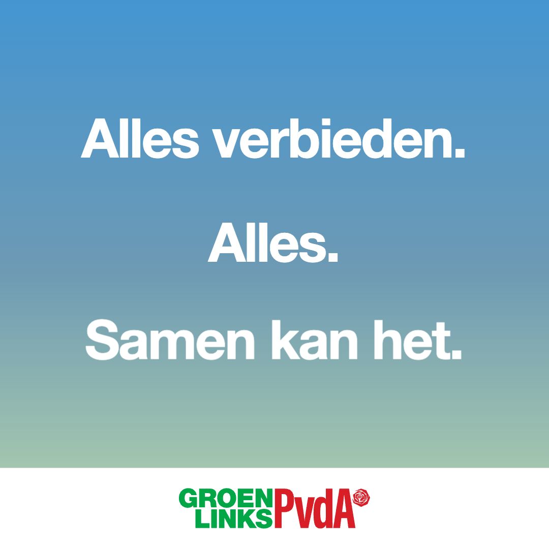 GeenStijl: GroenLinks Amsterdam: ‘Verbod op fossiele reclame, verbod op reclame voor fast fashion, verbod op parkeervergunning dieselwagens, verbod verbod verbod verbod verbod’