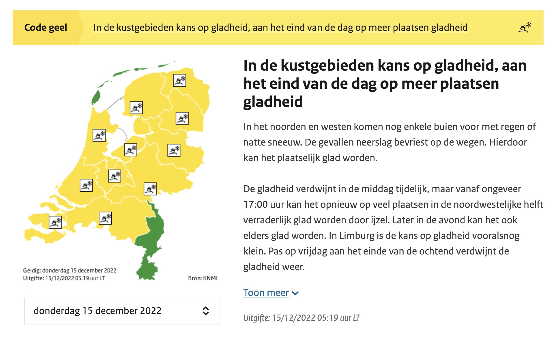 GeenStijl: WAARSCHUWING. Code GEEL Wegens GLAD